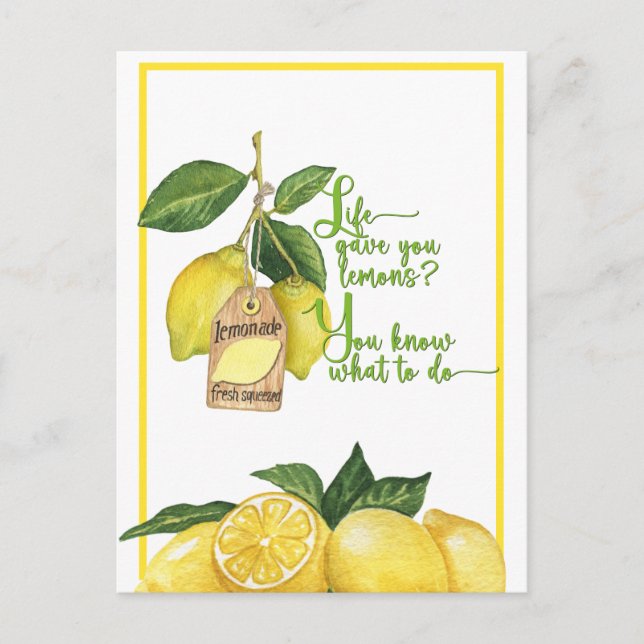 Lemons and Lemonade Encouraging Greeting Card (Front)