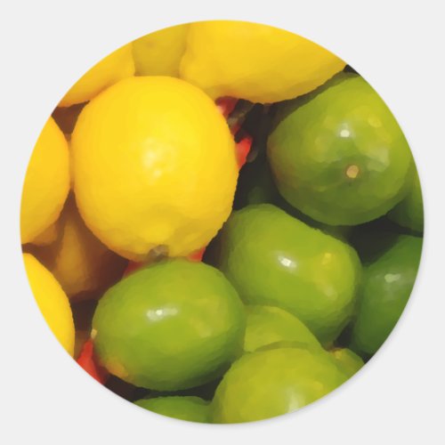 Lemons and Limes Classic Round Sticker