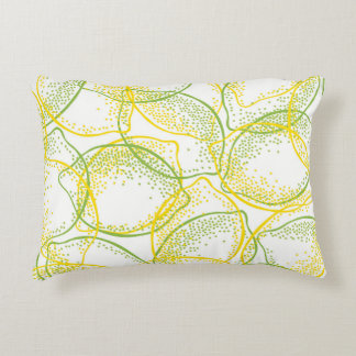 Lemons and Limes: Fresh Pattern. Accent Pillow