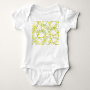 Lemons and Limes: Fresh Pattern. Baby Bodysuit