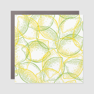 Lemons and Limes: Fresh Pattern. Car Magnet