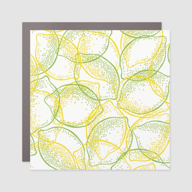 Lemons and Limes: Fresh Pattern. Car Magnet (Front)