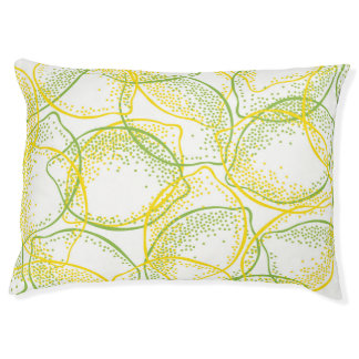 Lemons and Limes: Fresh Pattern. Pet Bed