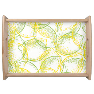 Lemons and Limes: Fresh Pattern. Serving Tray