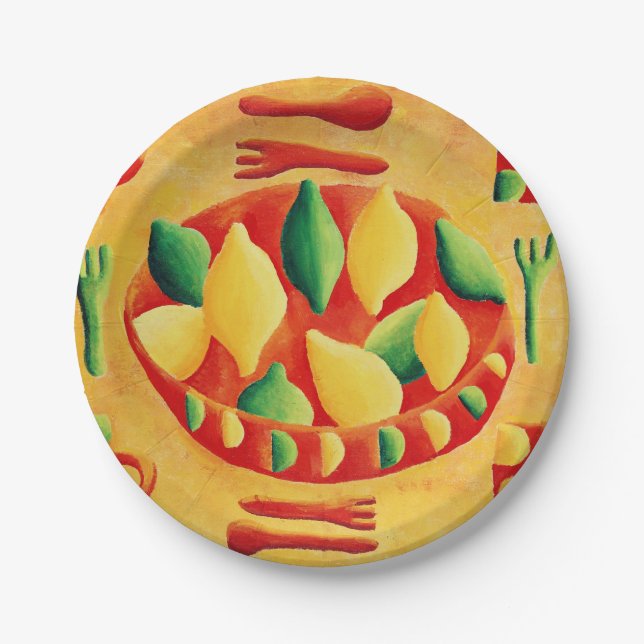 Lemons and Limes Paper Plates (Front)