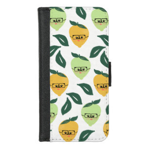 Lemons and Limes with Attitudes Pattern iPhone 8/7 Wallet Case