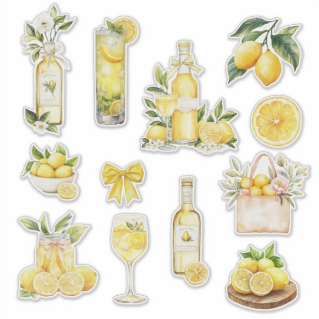 Lemons And Limoncello Main Squeeze Bridal Shower Sticker (Front)