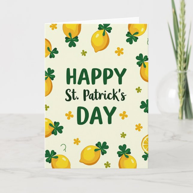 Lemons And Luck St Patricks Day Card (Front)