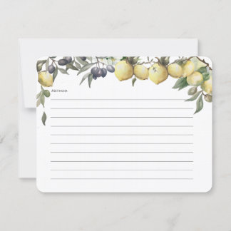 Lemons and Olives Recipe Card