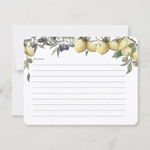 Lemons and Olives Recipe Card