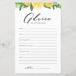 Lemons and Oranges Advice for the Newlyweds Card<br><div class="desc">Give your advice and well wishes for the newlyweds with this lemon theme advice card. It features watercolor garland of lemons, oranges and greenery with a whimsical script. Personalize by adding texts on the back of the card. This wedding advice card is perfect for summer bridal showers and summer wedding...</div>