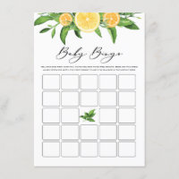 Lemons and Oranges Garland Baby Shower Bingo Game Enclosure Card