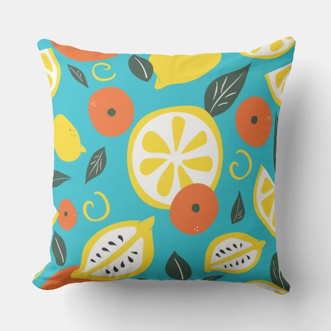 Lemons and Oranges Outdoor Pillow (Front)