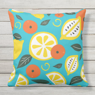 Lemons and Oranges Outdoor Pillow