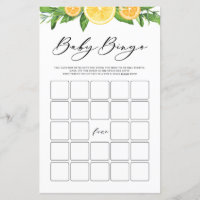 Lemons and Oranges Summer Baby Shower Bingo Game