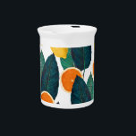 Lemons And Oranges White Pitcher<br><div class="desc">fruit pattern</div>