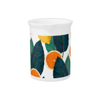 Lemons And Oranges White Pitcher