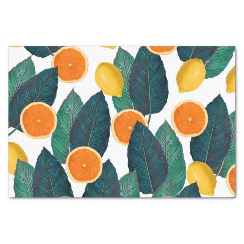 Lemons And Oranges White Tissue Paper