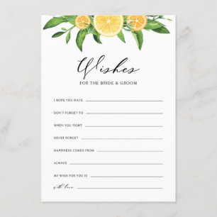 Lemons and Oranges Wishes for the Bride and Groom Enclosure Card
