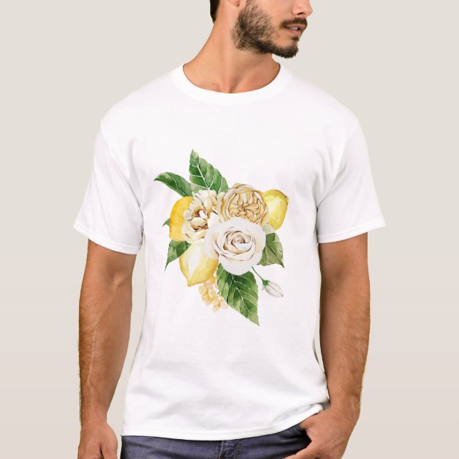 Lemons and roses bouquet T-Shirt (Front)