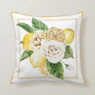 Lemons and roses pillow