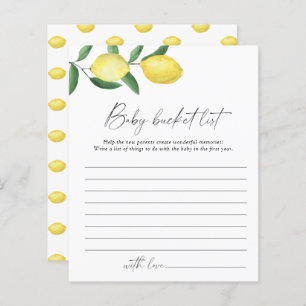 Lemons - Baby bucket list game