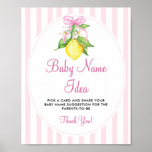 Lemons Baby Name Idea Sign Game