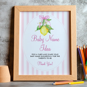 Lemons Baby Name Idea Sign Game