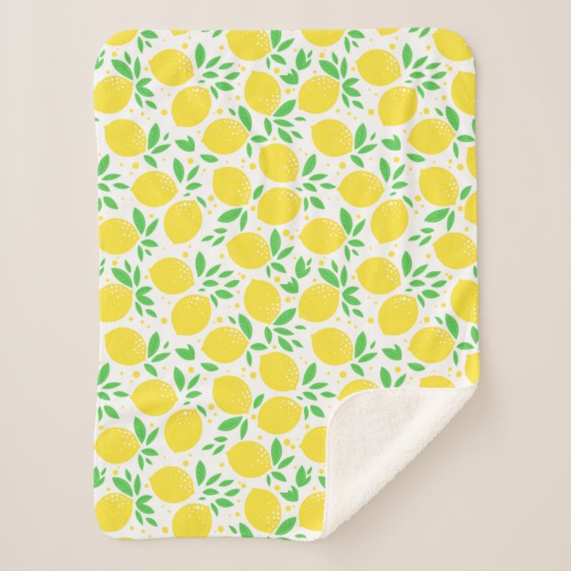 Lemons Baby Sherpa Blanket (Front)