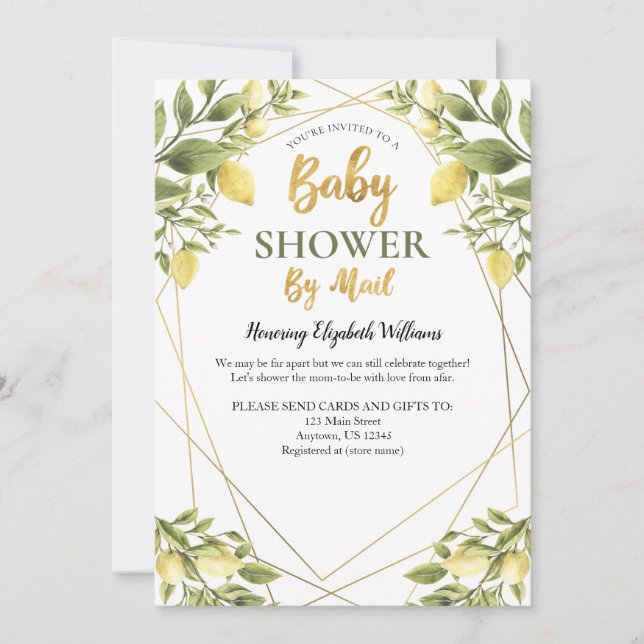 Lemons Baby Shower By Mail Invitation (Front)