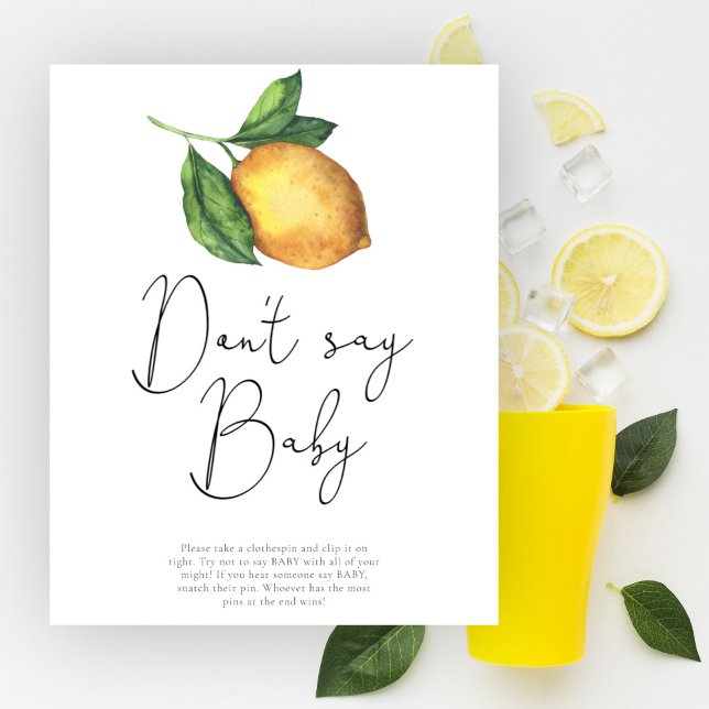 Lemons baby shower Don't say baby Poster (Creator Uploaded)