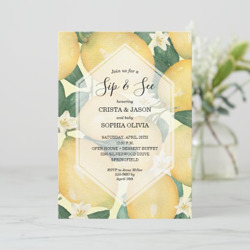 Lemons Baby Shower Invitations | Zazzle