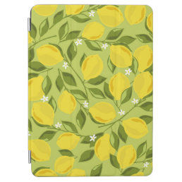 Lemons background. Hand drawn overlapping backdrop iPad Air Cover