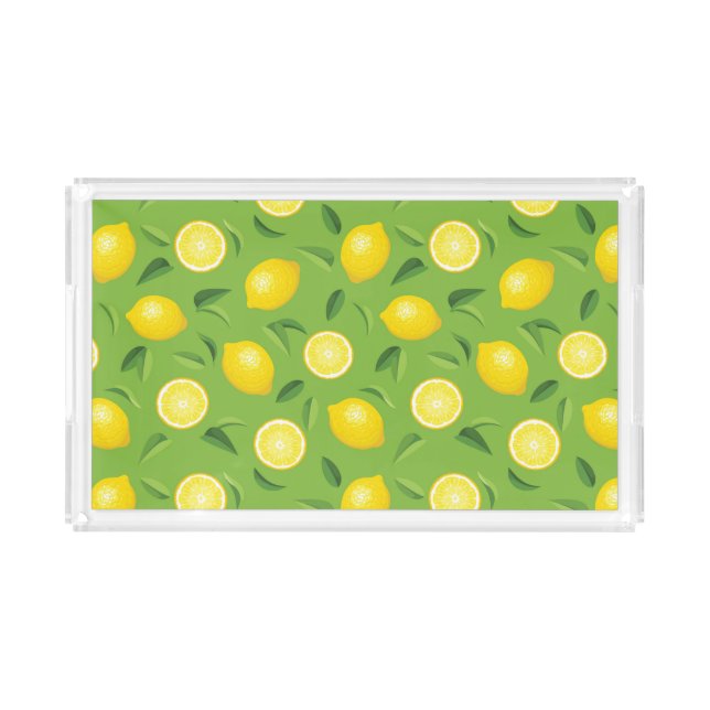 Lemons Background Pattern Acrylic Tray (Front)
