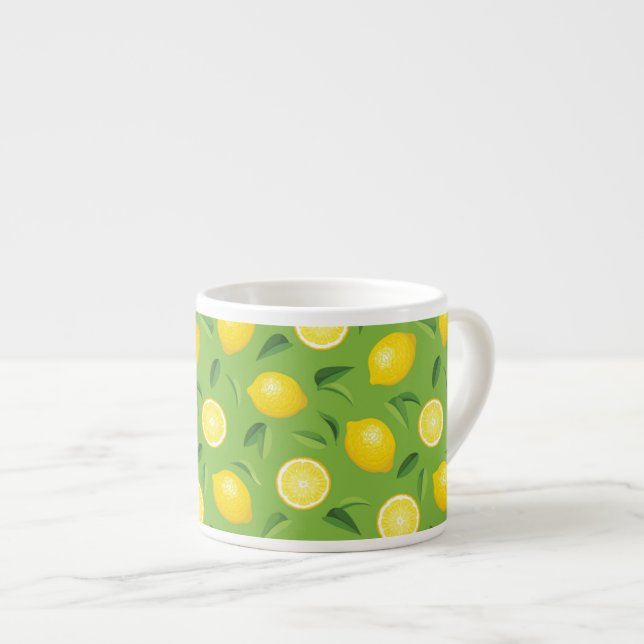 Lemons Background Pattern Espresso Cup (Front Right)
