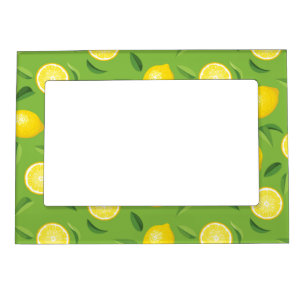 Lemons Background Pattern Magnetic Photo Frame