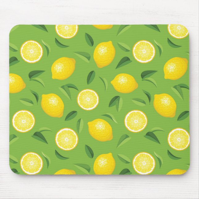 Lemons Background Pattern Mouse Pad (Front)