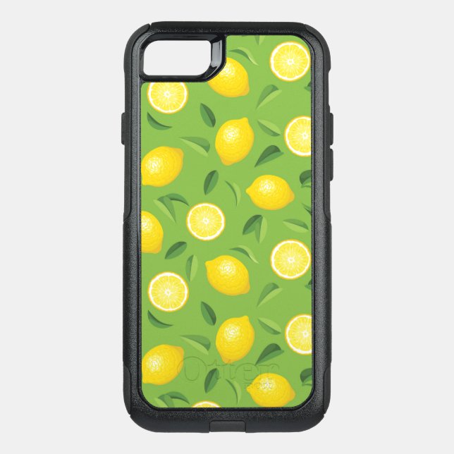 Lemons Background Pattern Otterbox iPhone Case (Back)