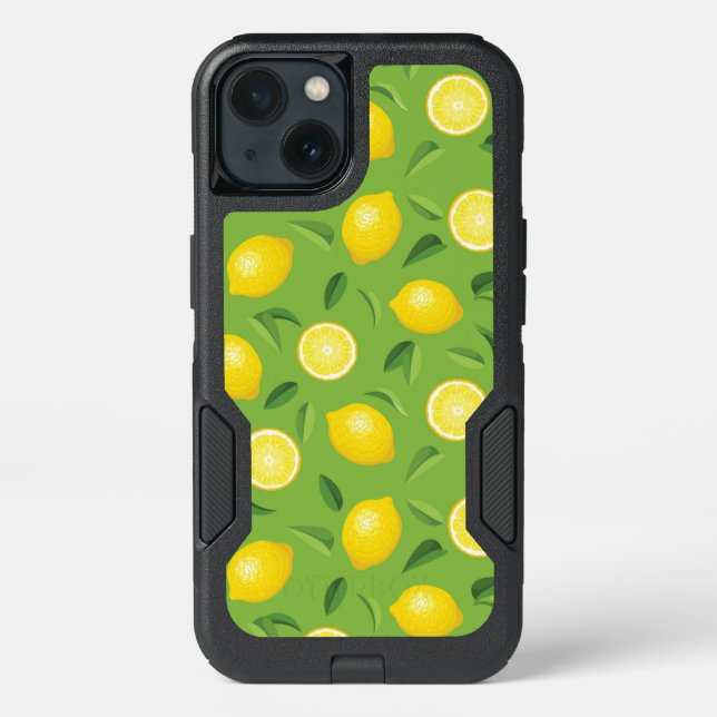 Lemons Background Pattern Otterbox iPhone Case (Back)
