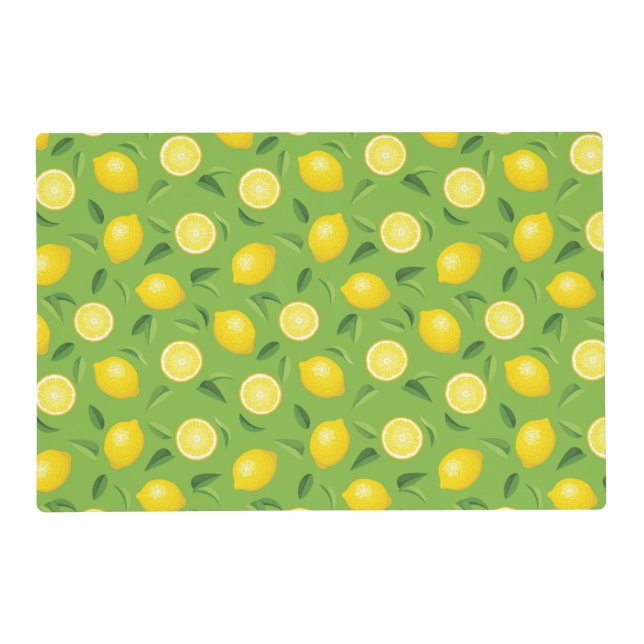 Lemons Background Pattern Placemat (Front)