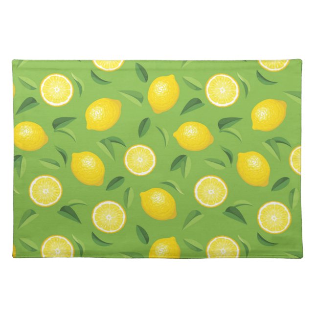 Lemons Background Pattern Placemat (Front)