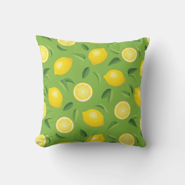 Lemons Background Pattern Throw Pillow (Front)
