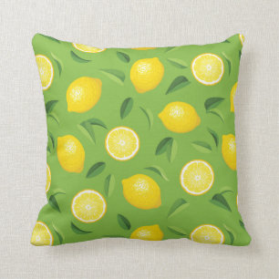 Lemons Background Pattern Throw Pillow