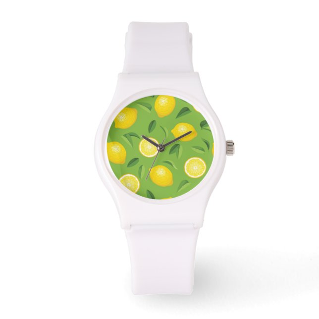 Lemons Background Pattern Watch (Front)