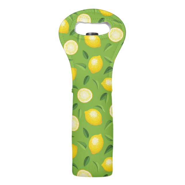 Lemons Background Pattern Wine Bag (Front)