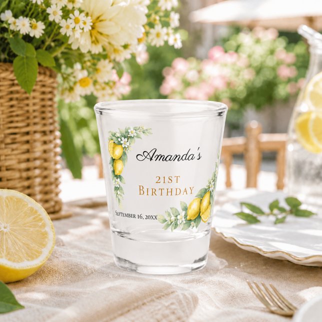 Lemons birthday party shot glass (Creator Uploaded)