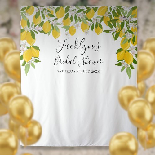 Lemons Blossom Bridal Shower Photo Booth Backdrop