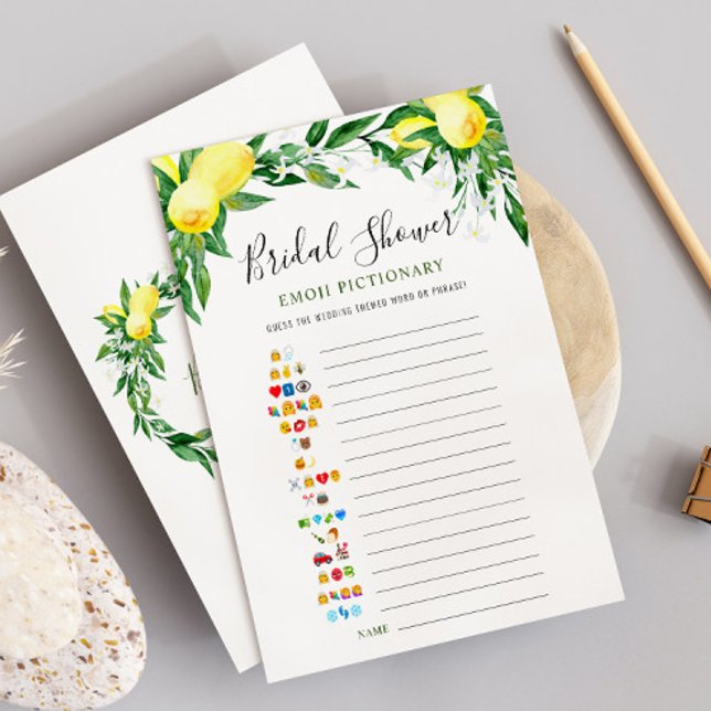 Lemons Blossom Greenery Bridal Shower Game Card (Creator Uploaded)