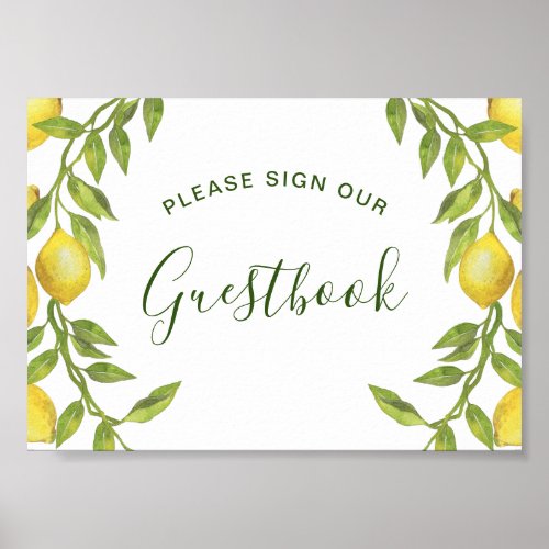 Lemons Blossom Greenery Sign Our Guestbook  Sign