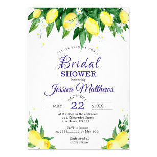 Lemon Bridal Shower Invitations | Zazzle